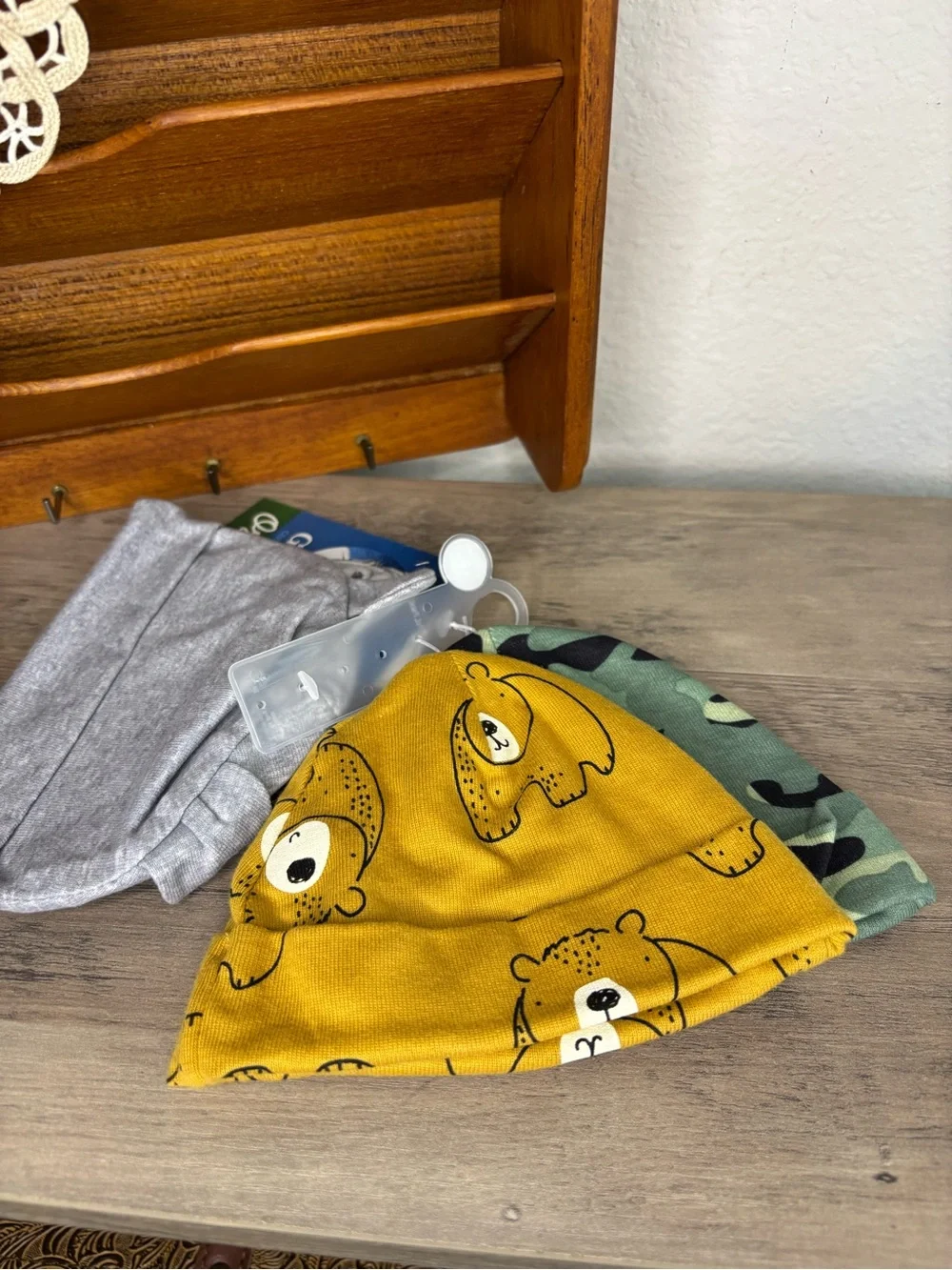 Gerber Baby Soft Hat Set in Gray, Yellow & Green Camo